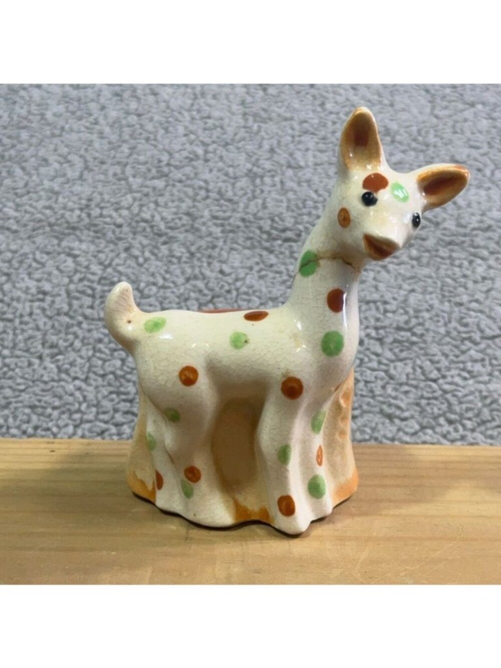Vintage Occupied Japan Polka Dot Deer Toothpick Match Holder Mid-Century Kitsch